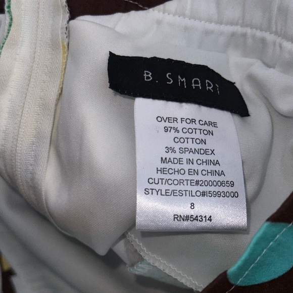 B. Smart Vibrant Brown and Blue Midi Skirt - Picture 3 of 3